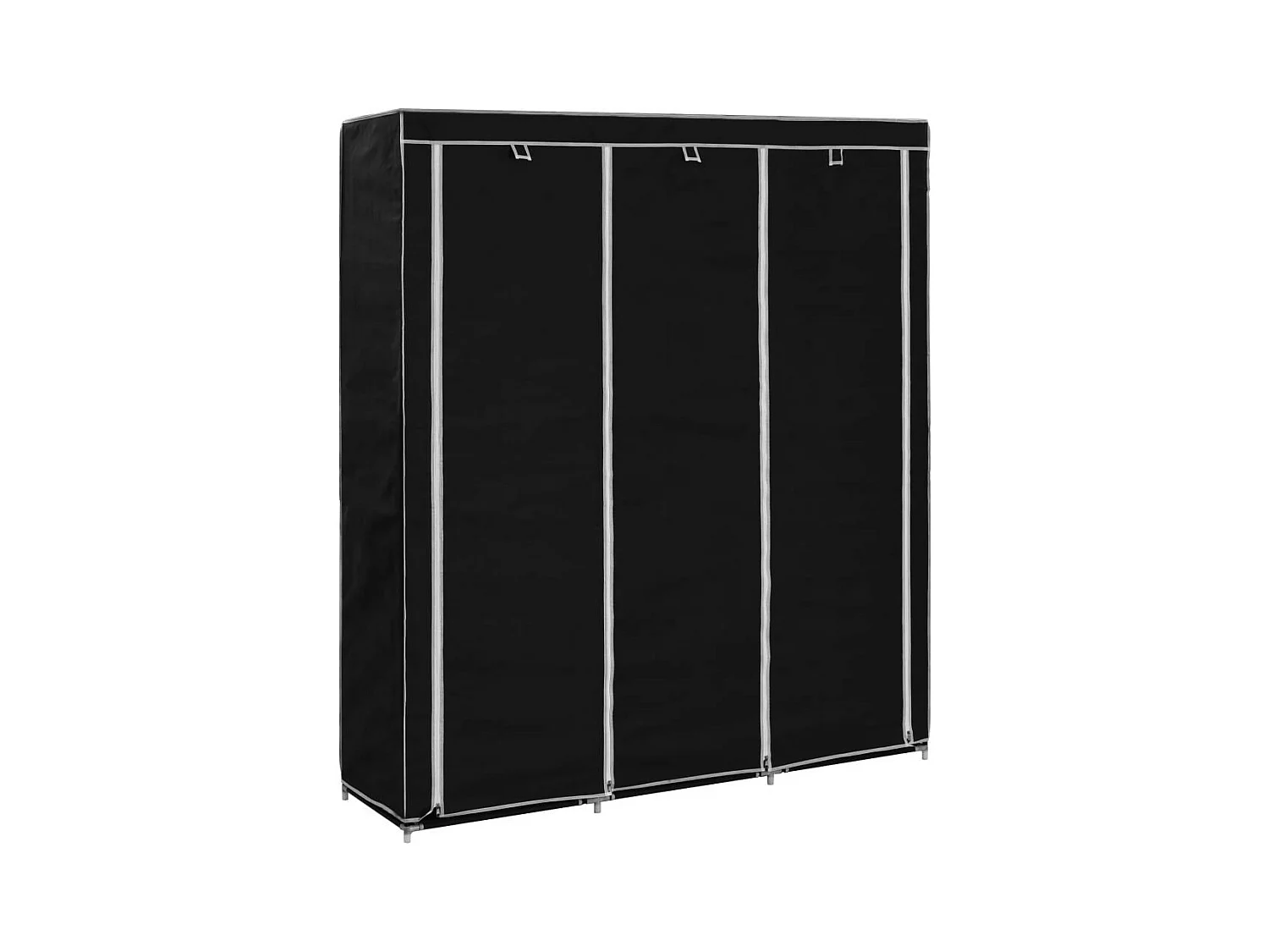 Armoire avec compartiments et barres Noir 150x45x175 Tissu