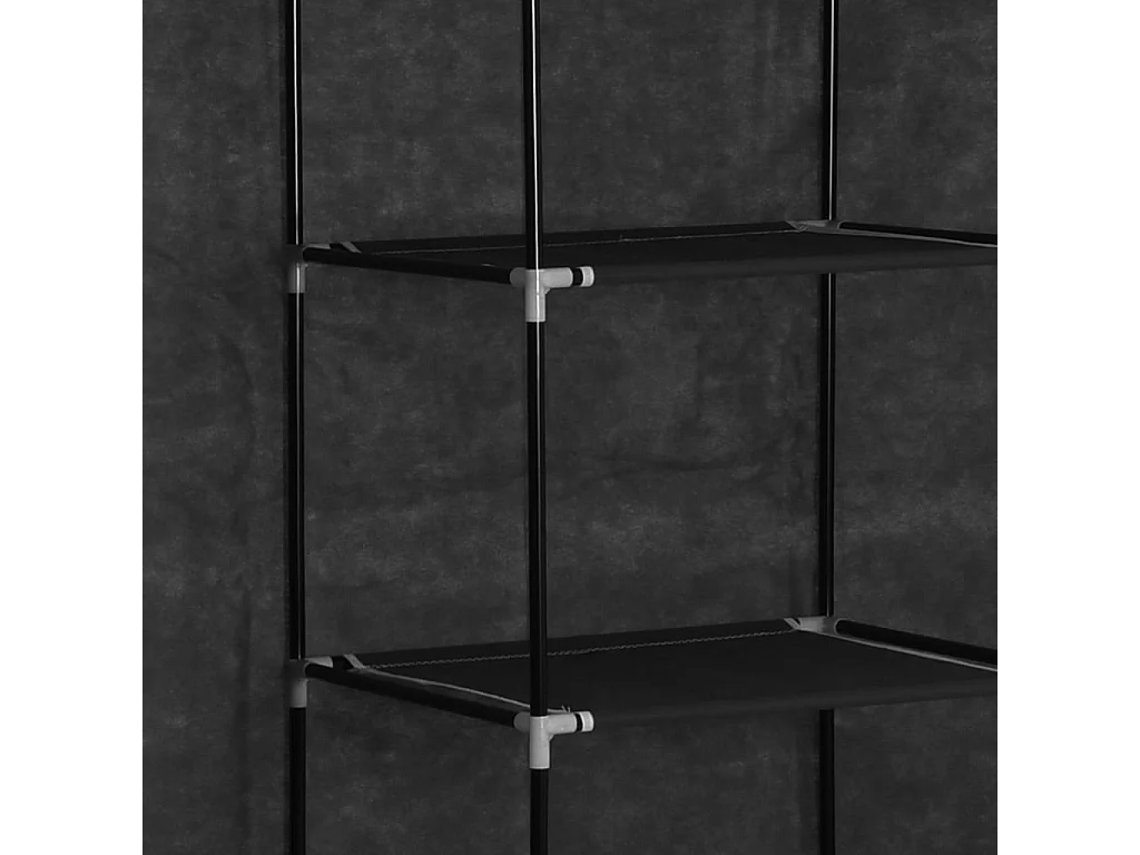 Armoire avec compartiments et barres Noir 150x45x175 Tissu