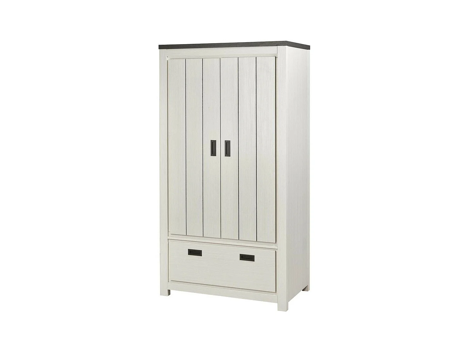 Armoire 2 Portes & 1 Tiroir "Nadona" 180cm Blanc