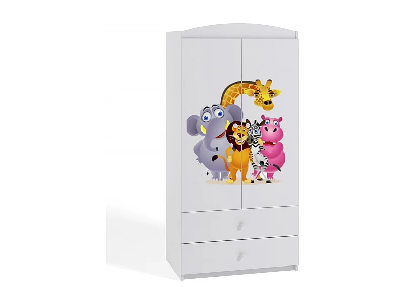 Armoire blanche 2 portes enfant Zoo Drimy