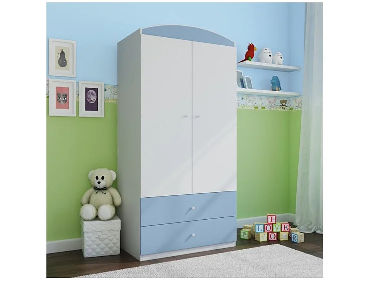 Armoire 2 portes enfant bleue Drimy