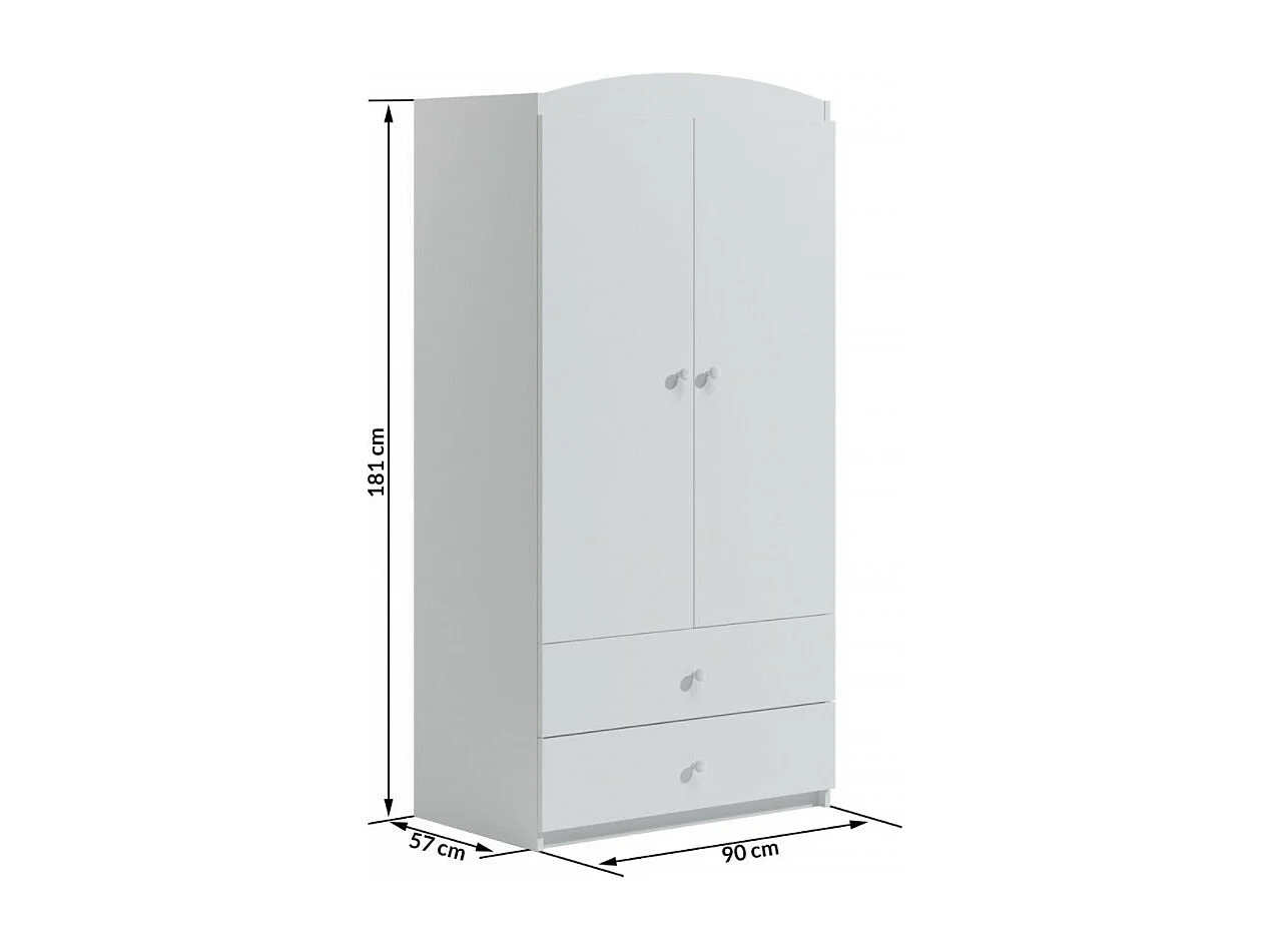 Armoire 2 portes enfant bleue Drimy