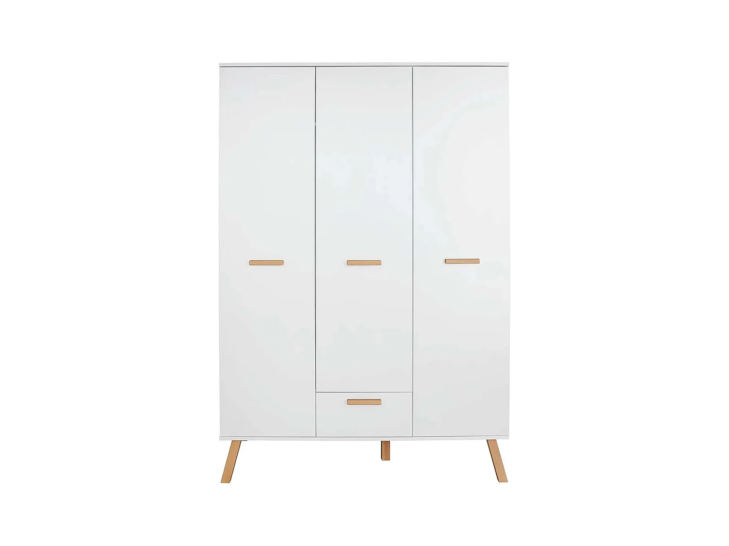 Armoire de rangement 3 portes 1 tiroir mélaminé blanc Mathys