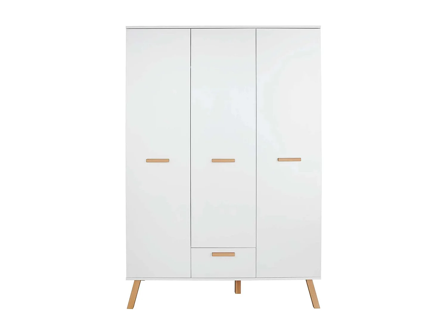 Armoire de rangement 3 portes 1 tiroir mélaminé blanc Mathys