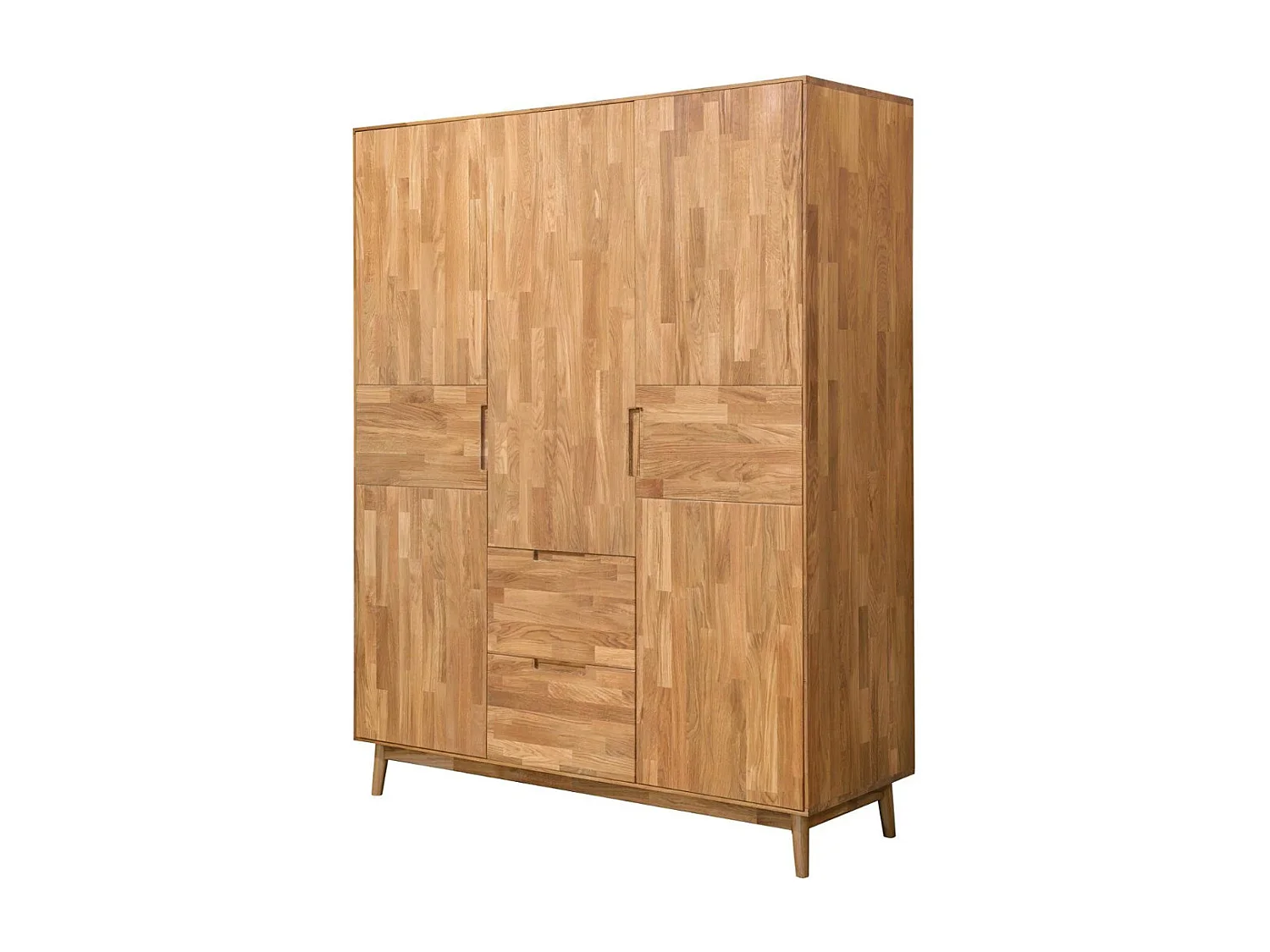 Armoire en bois de chêne massif Kundy 160cm