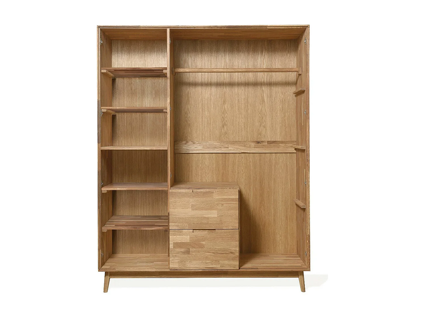 Armoire en bois de chêne massif Kundy 160cm