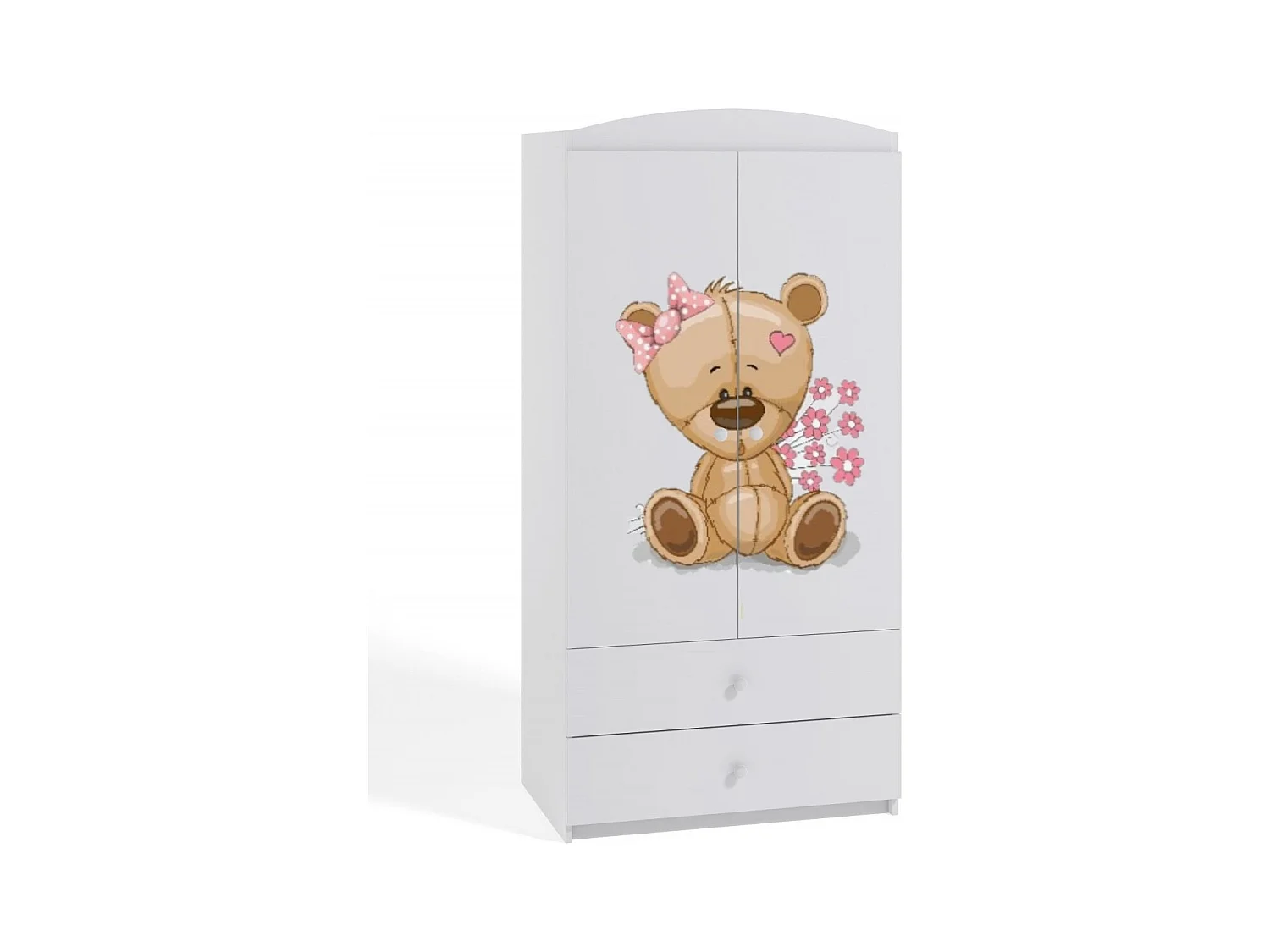 Armoire 2 portes enfant ourson et fleurs Drimy