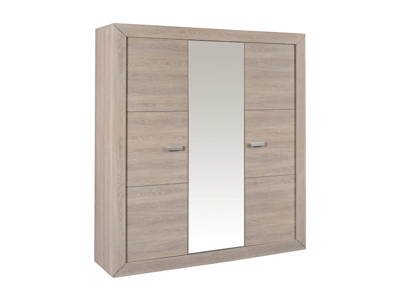 Armoire 3 portes bois de chêne grisé Lima