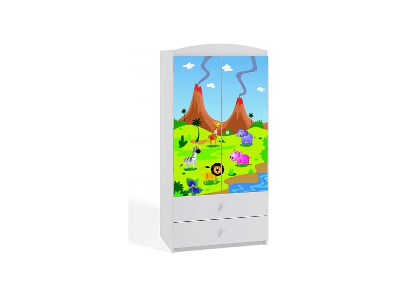 Armoire 2 portes enfant safari Drimy