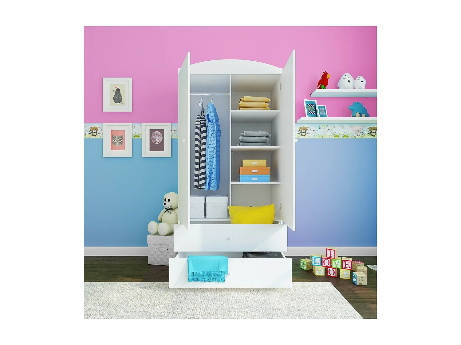 Armoire 2 portes enfant safari Drimy