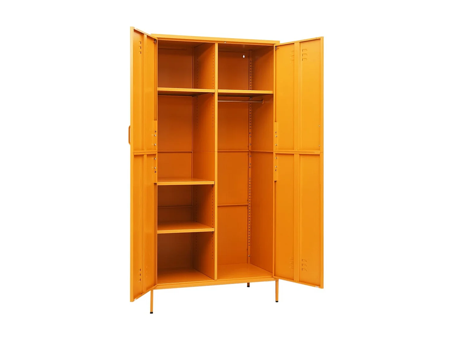 Armoire 1 penderie 4 étagères réglables Klako 90cm - Acier mat-Jaune