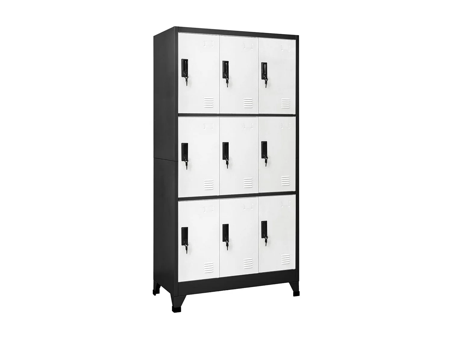 Armoire à casiers Anthracite et blanc 90x45x180 Acier