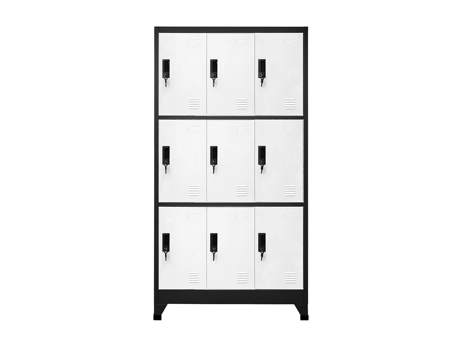 Armoire à casiers Anthracite et blanc 90x45x180 Acier