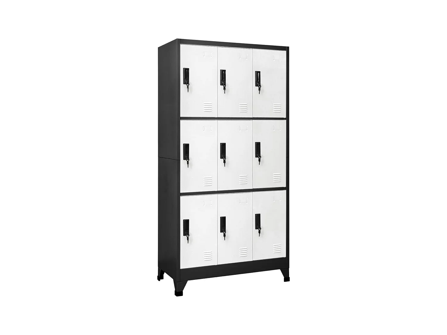 Armoire à casiers Anthracite et blanc 90x45x180 Acier