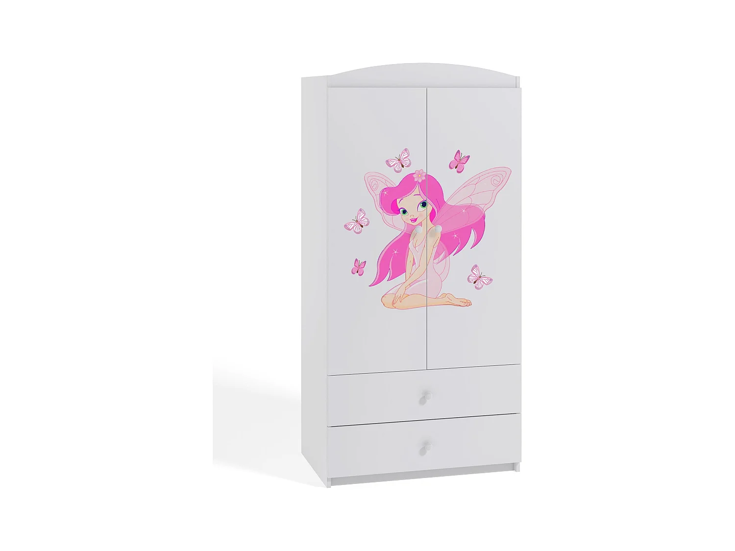 Armoire 2 portes enfant fée avec papillons Drimy