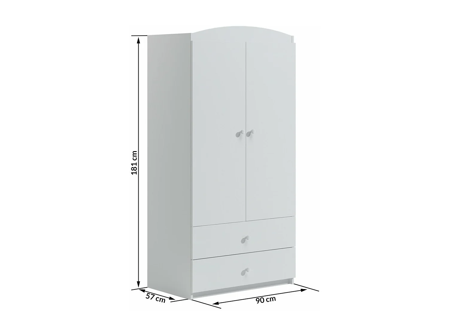 Armoire verte 2 portes enfant version grue Drimy