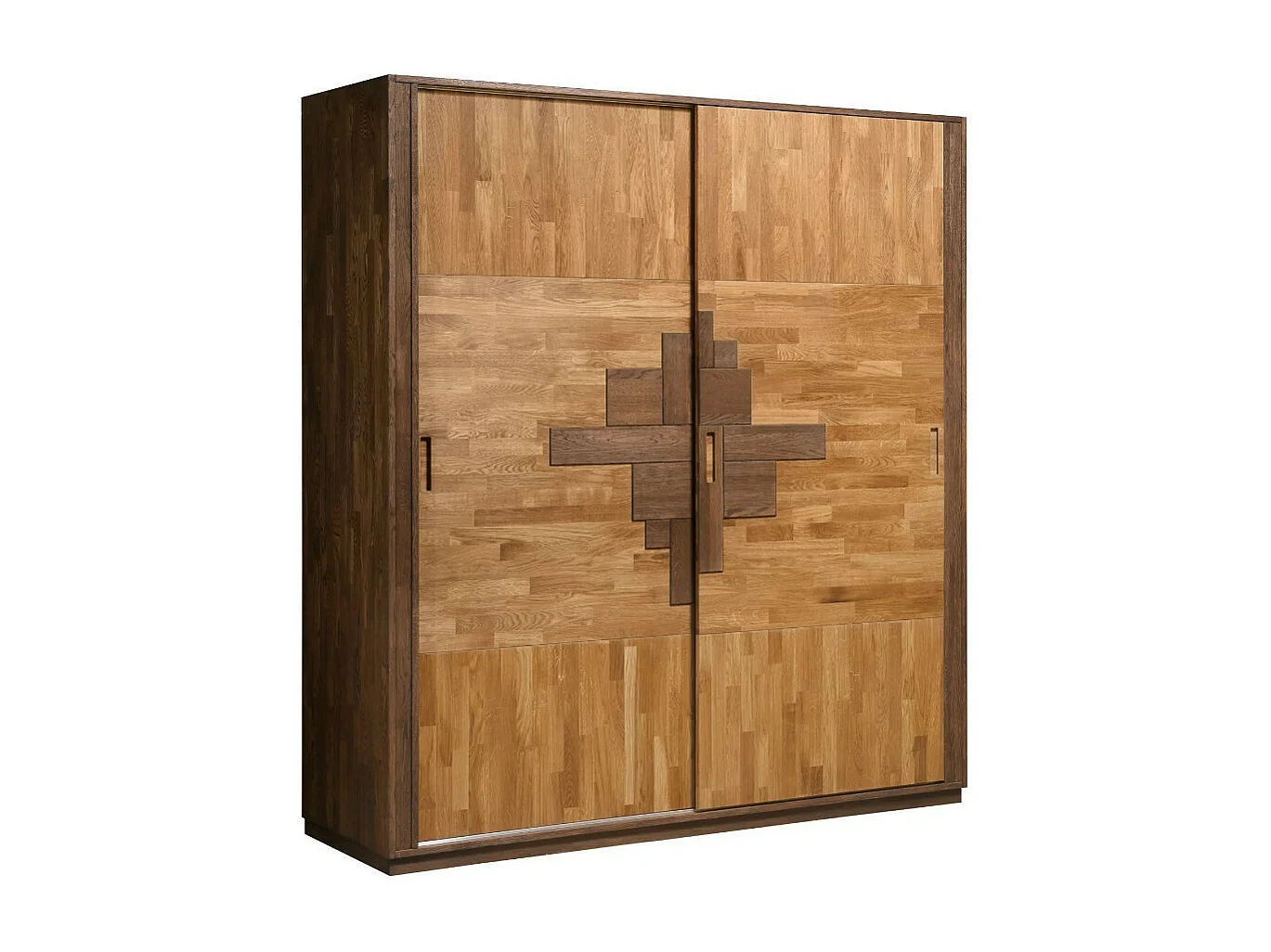 Armoire en chêne massif naturel et marron Thayla 200cm