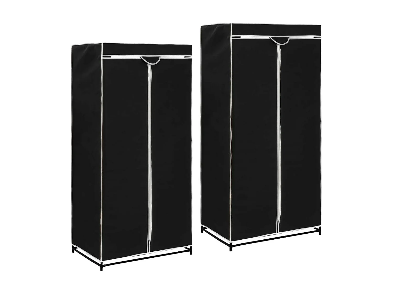 2 pcs Garde-robes Noir 75x50x160