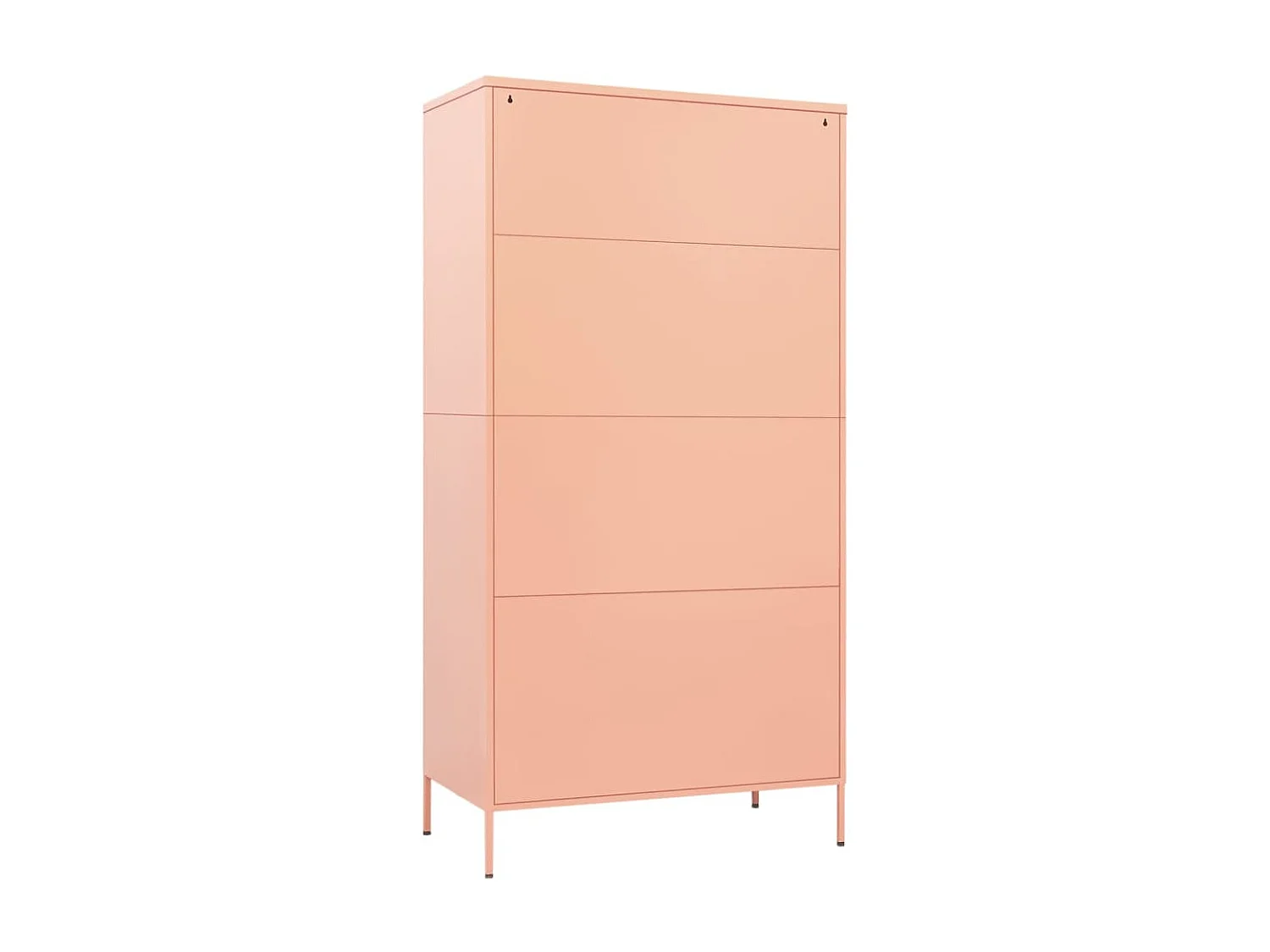 Armoire 1 penderie 4 étagères réglables Klako 90cm - Acier mat-Rose clair