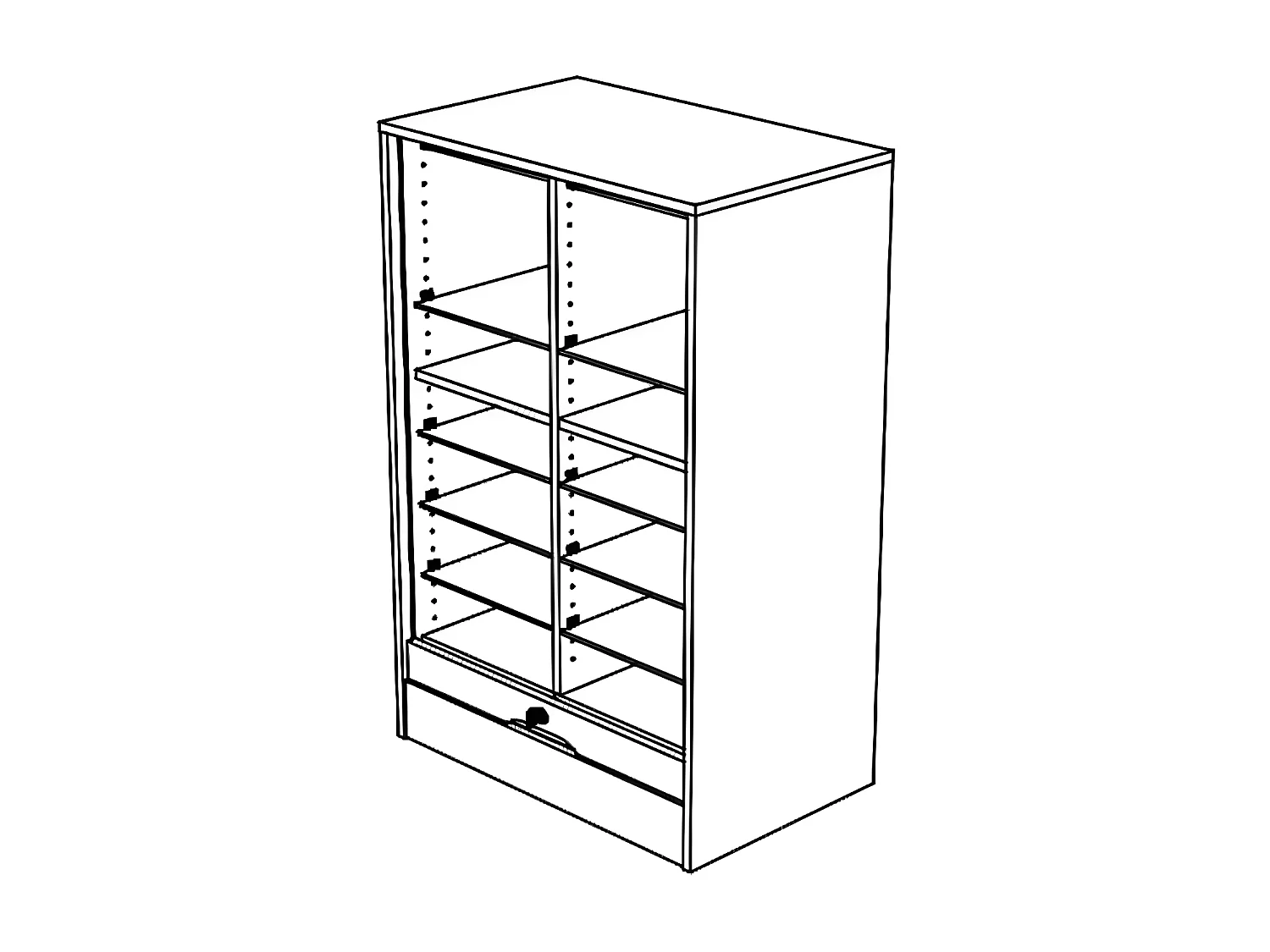 Kantoorbrede witte gordijn archiefkast 108 cm