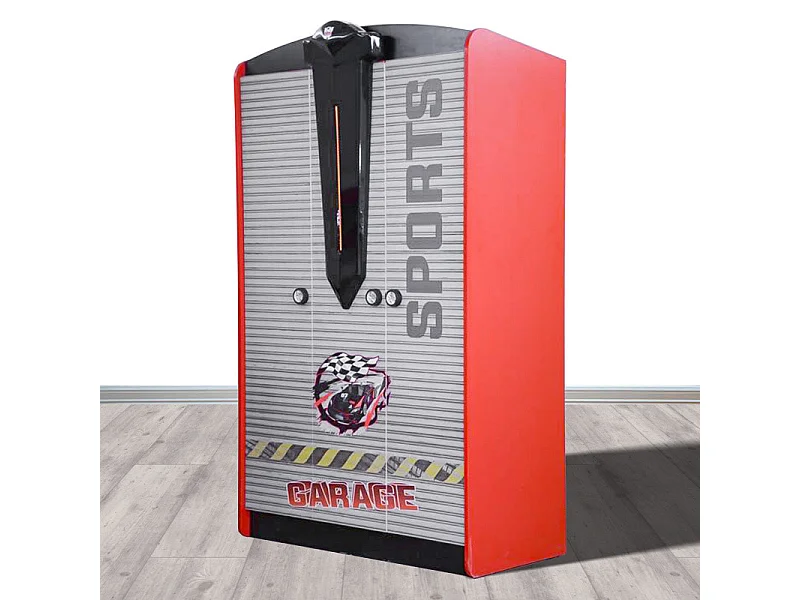 Armoire enfant 3 portes rouge Sport