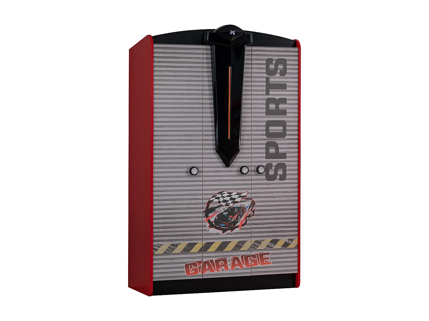 Armoire enfant 3 portes rouge Sport