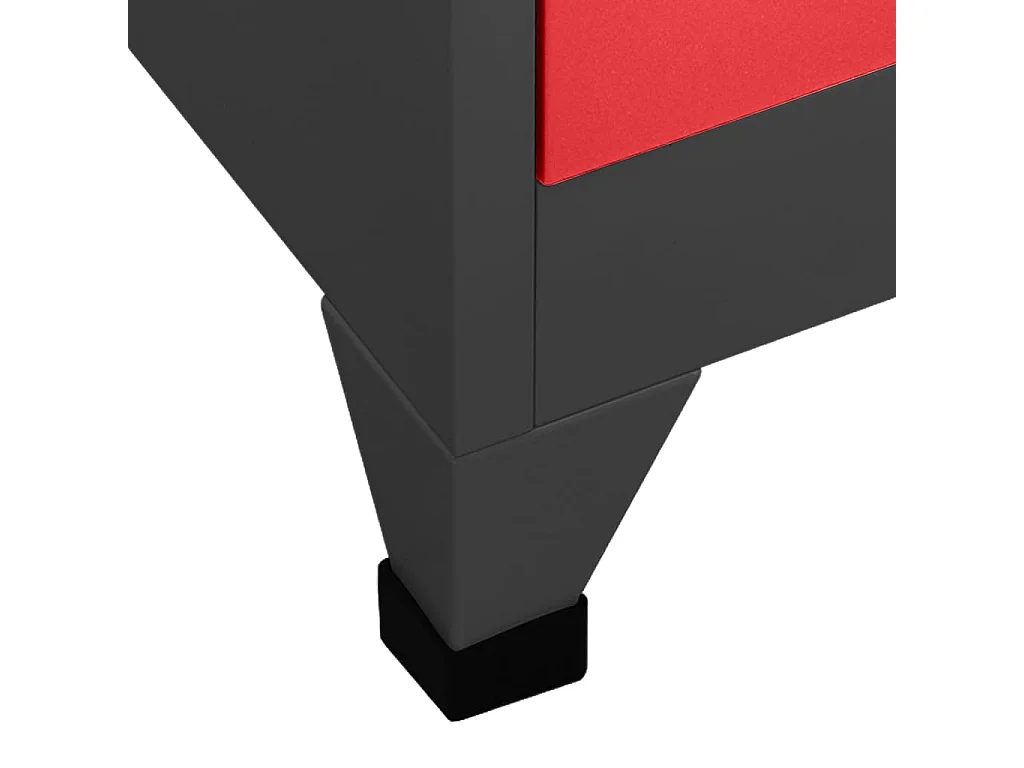 Armoire à casiers Anthracite et rouge 90x40x180 Acier Koface
