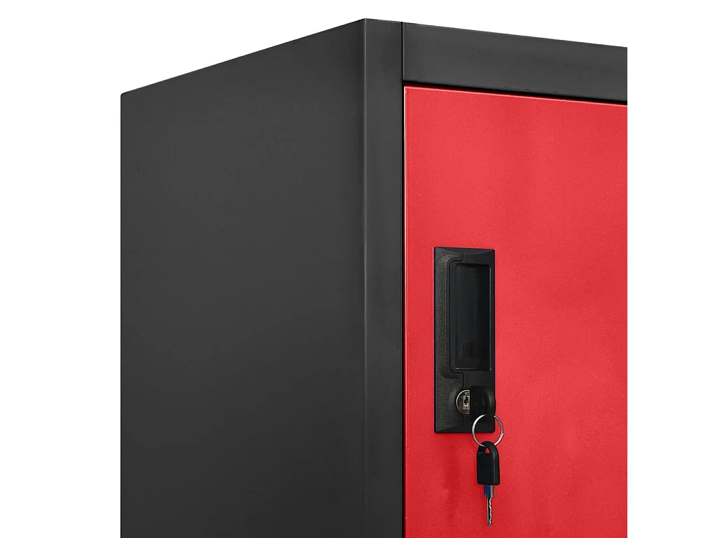 Armoire à casiers Anthracite et rouge 90x40x180 Acier Koface