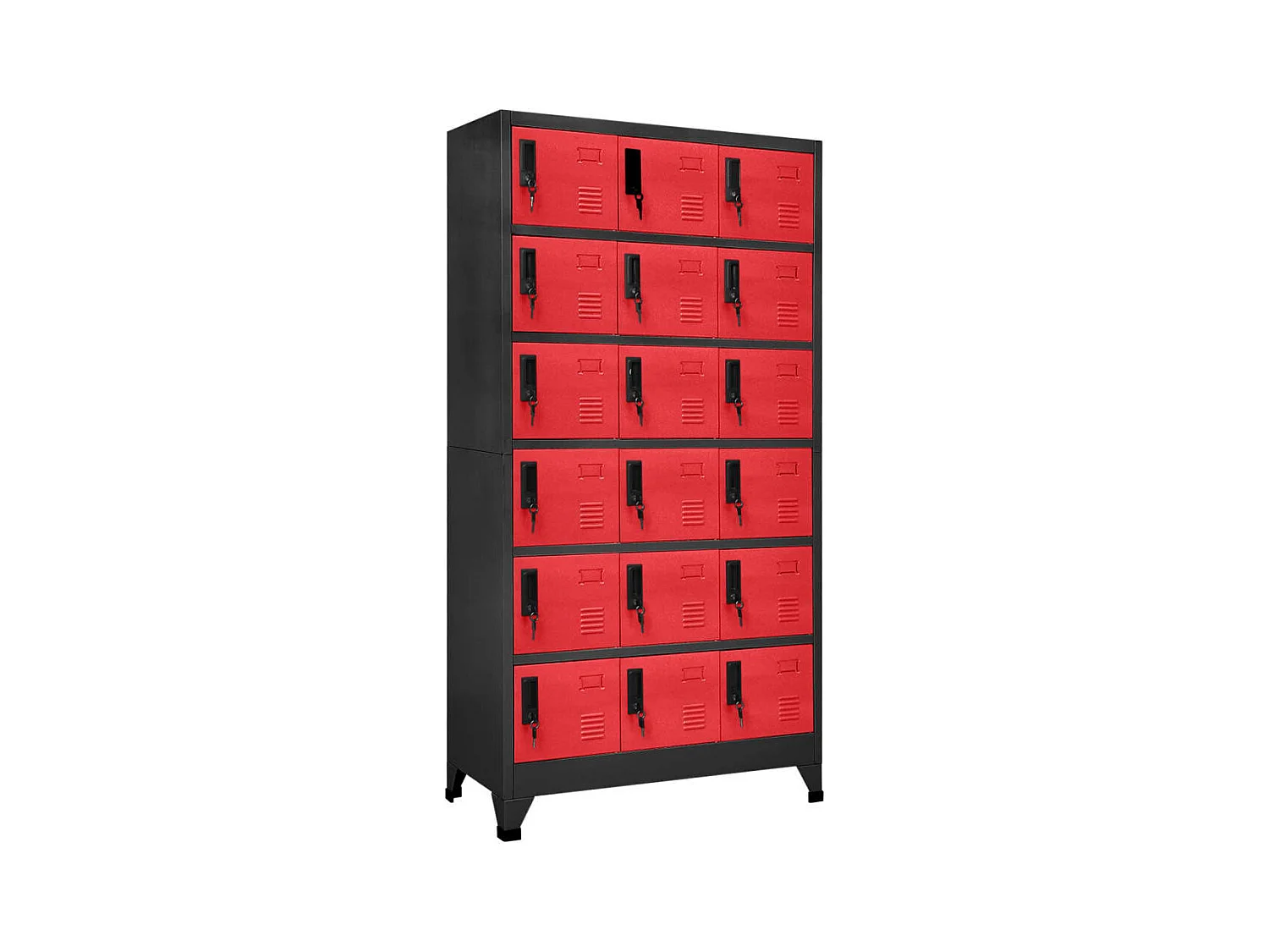 Armoire à casiers Anthracite et rouge 90x40x180 Acier Koface