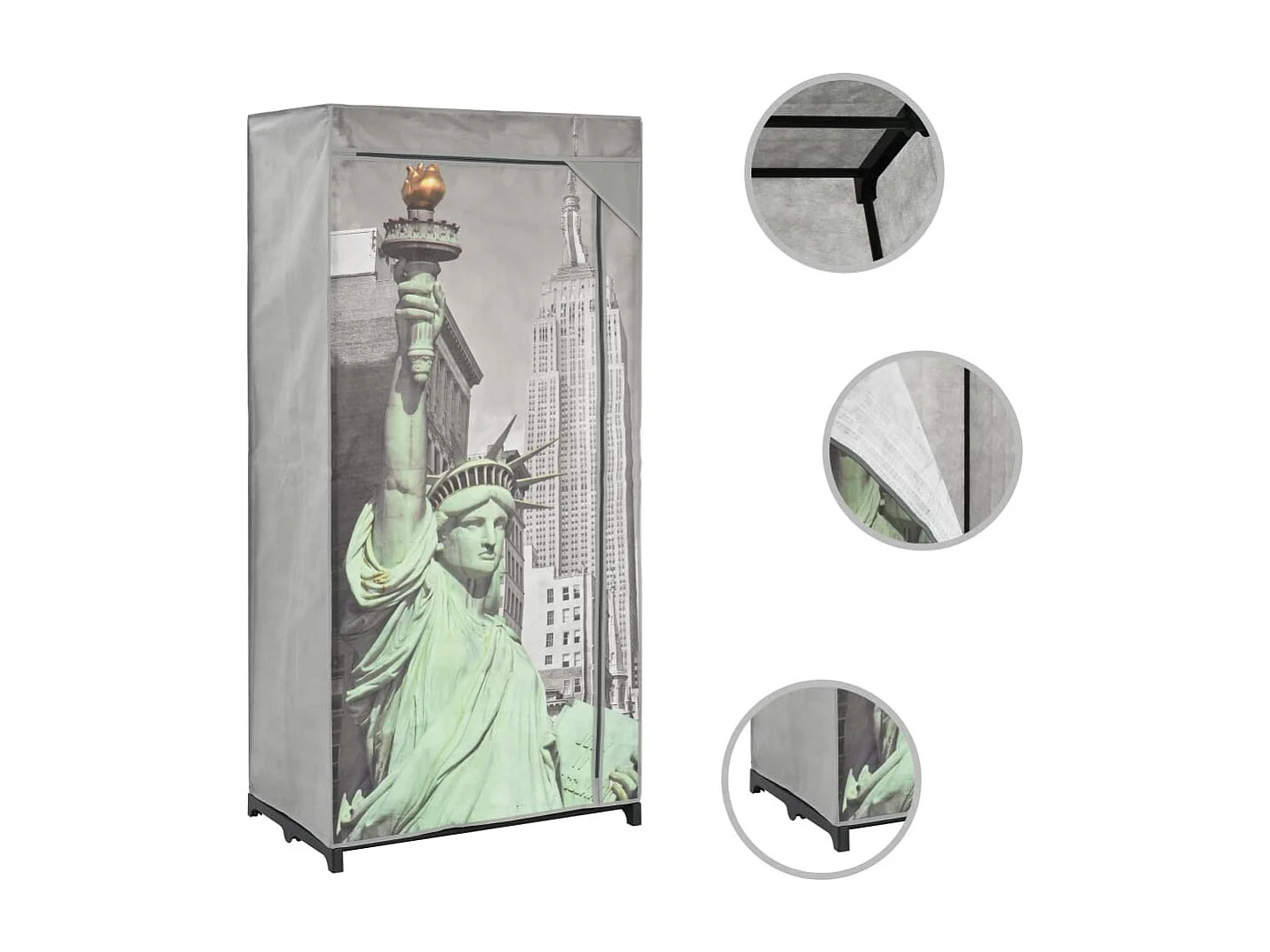 Garde-robe New York 75x45x160 Tissu