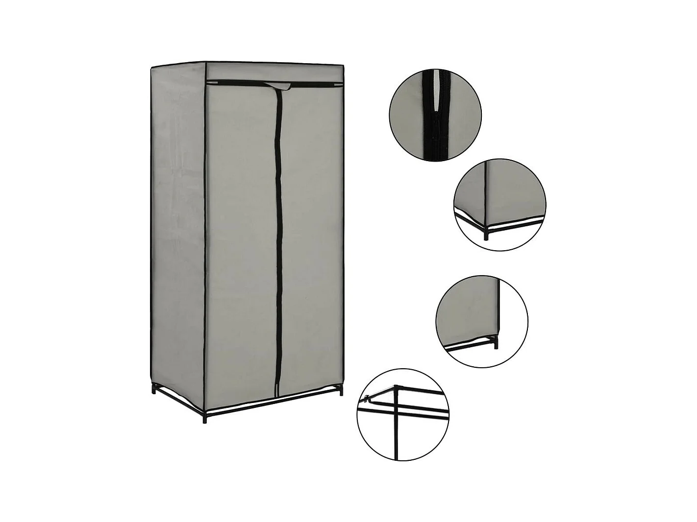 Garde-robe Gris 75x50x160