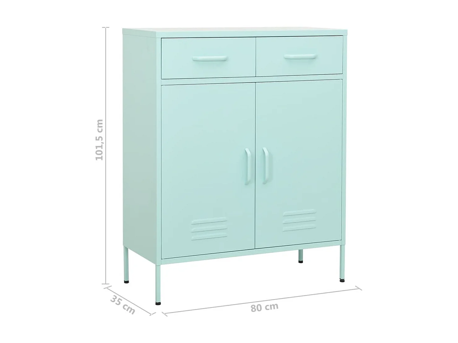 Armoire de rangement Vert menthe 80x35x101,5 Acier 4