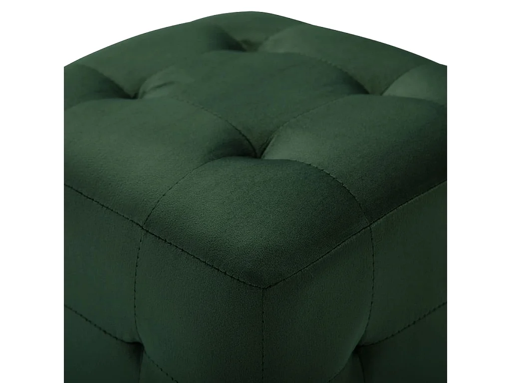 2 pcs Poufs Vert 30 x 30x30 Tissu velours