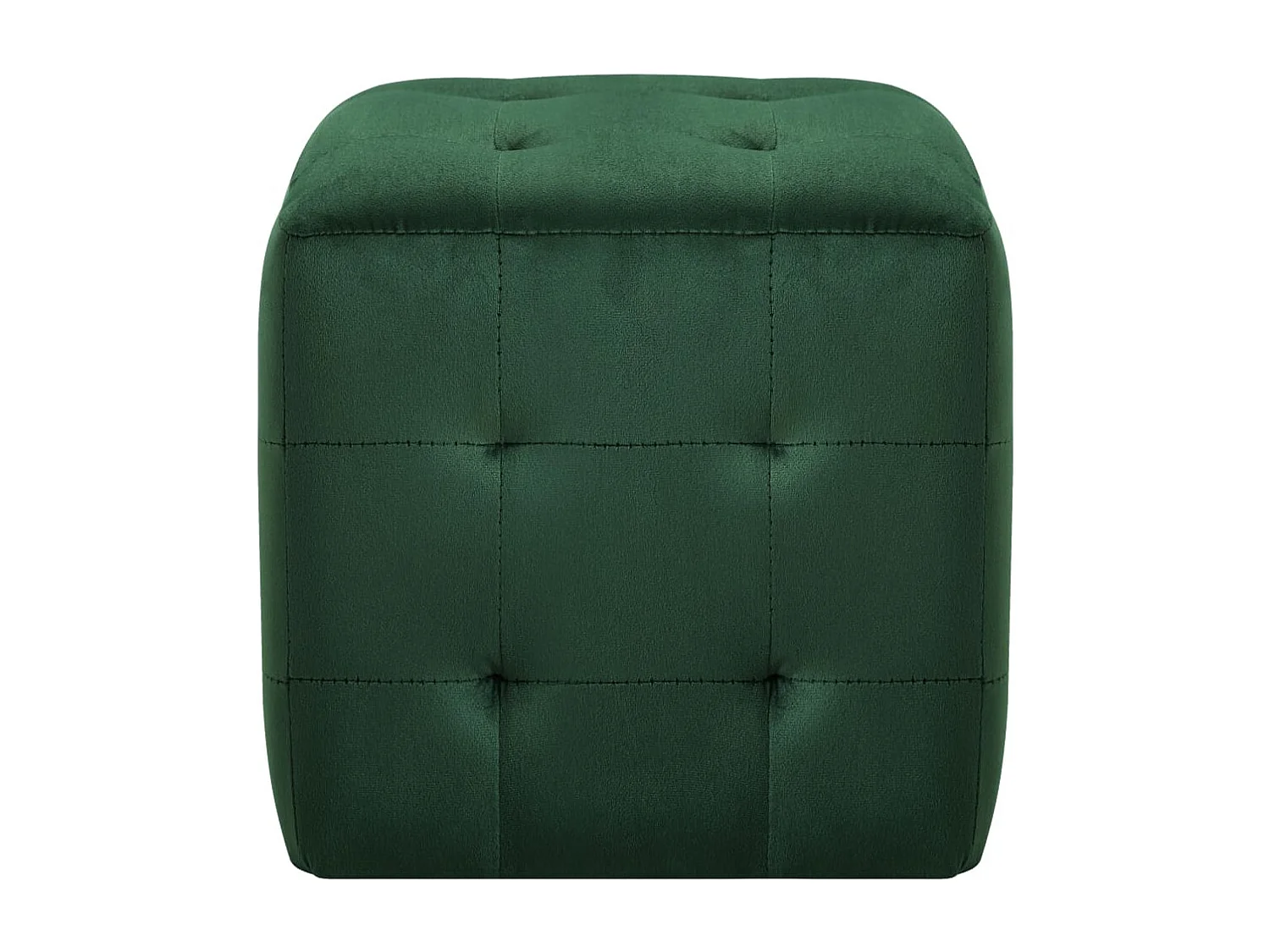 2 pcs Poufs Vert 30 x 30x30 Tissu velours