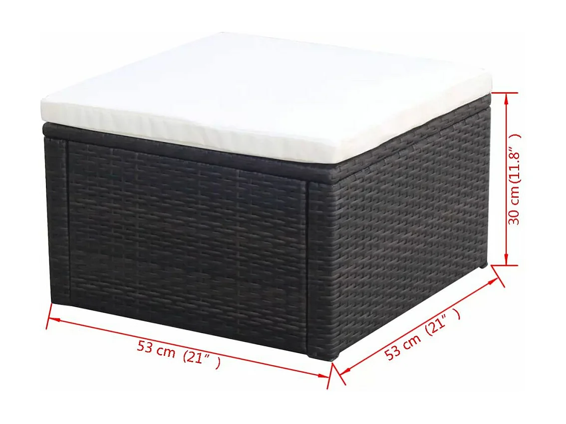 Tabouret - repose-pied Résine tressée 53 x 53x30 Marron