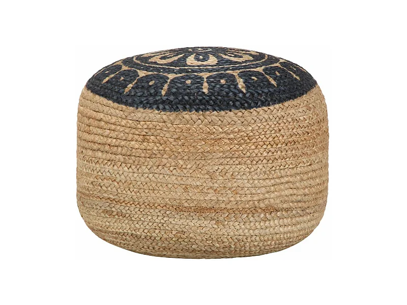 Pouf fait à la main Bleu 45x30 Jute