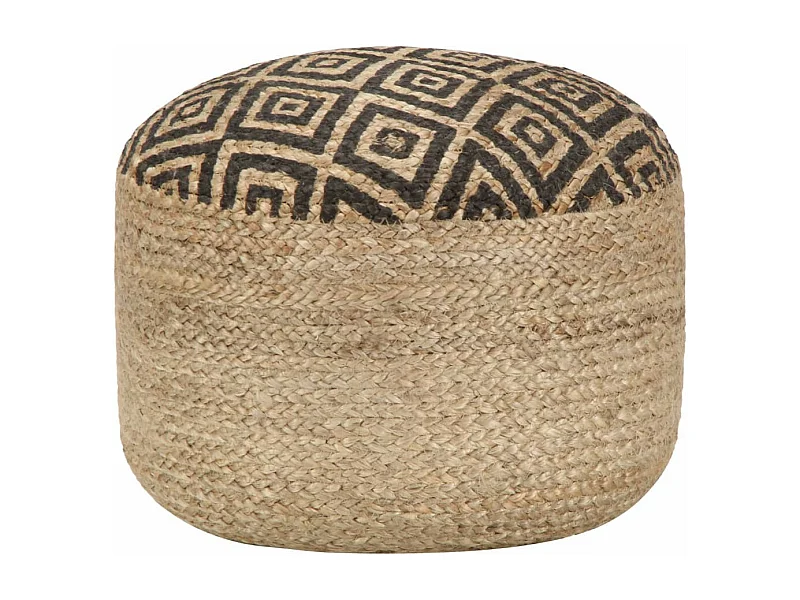 Pouf fait à la main Noir 45x30 Jute
