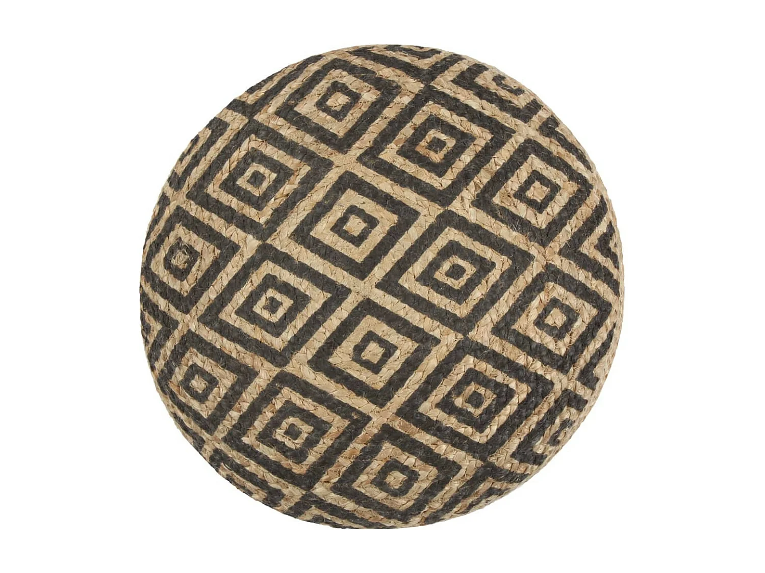 Pouf fait à la main Noir 45x30 Jute