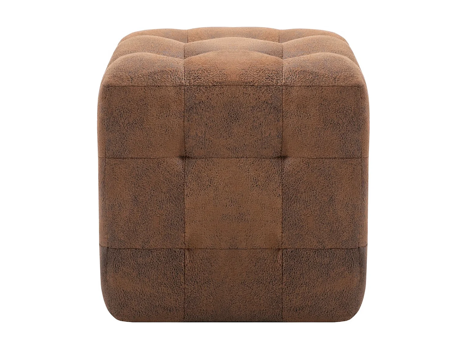 2 pcs Poufs Marron 30 x 30x30 Similicuir daim