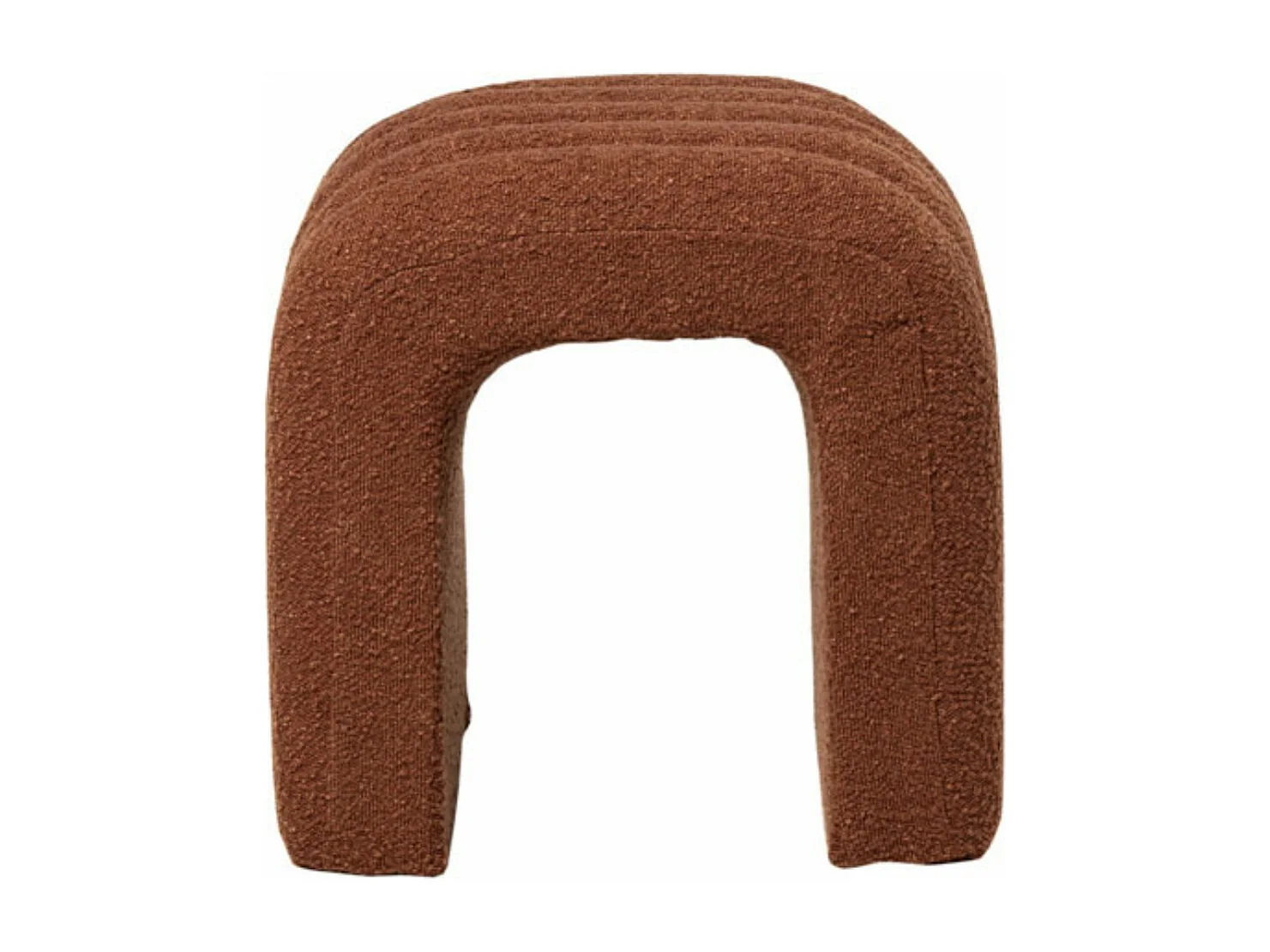 Pouf original en tissu shearling Deky-Rouge tomette