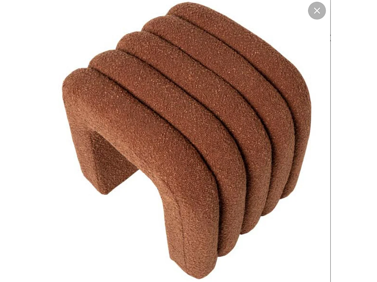 Pouf original en tissu shearling Deky-Rouge tomette