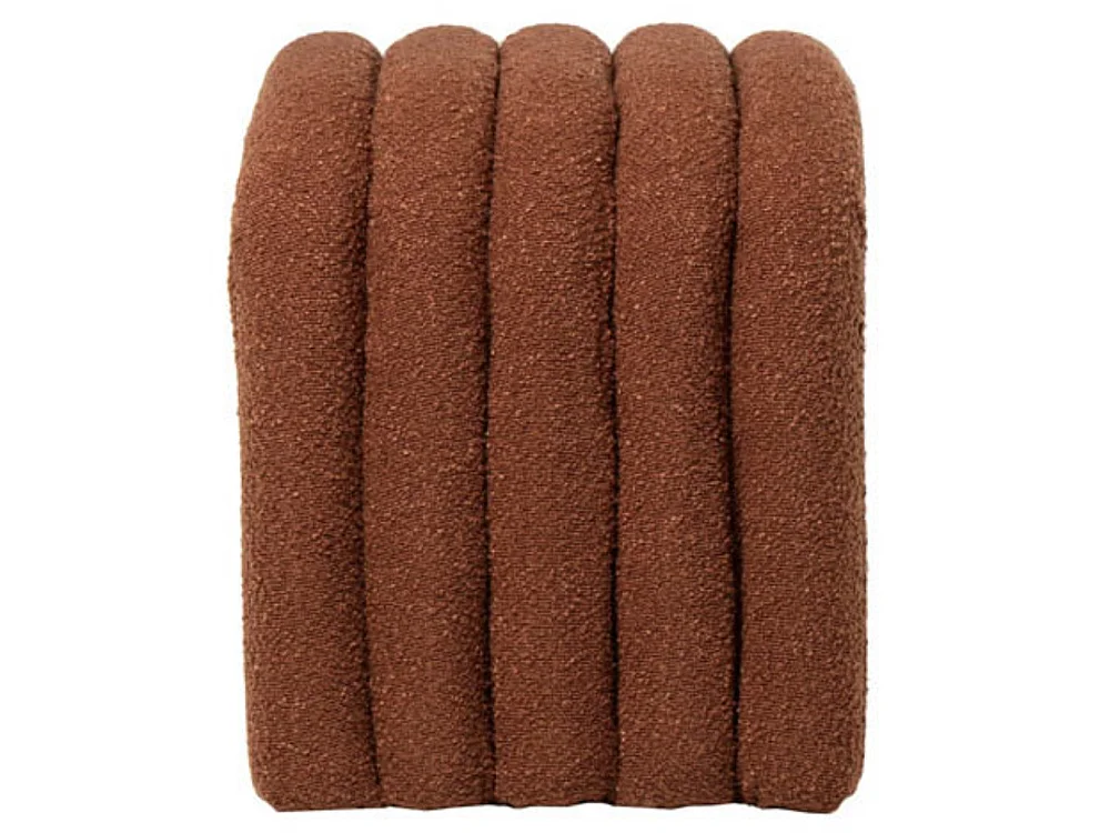 Pouf original en tissu shearling Deky-Rouge tomette