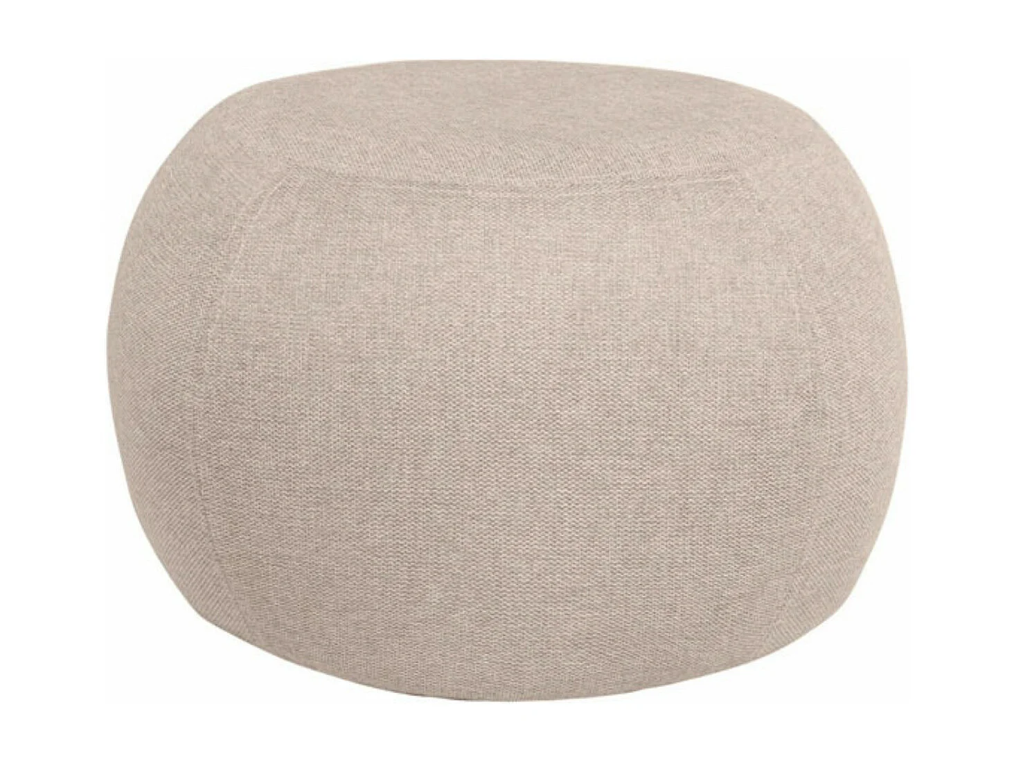 Pouf rond en tissu Parko-Couleur Beige clair