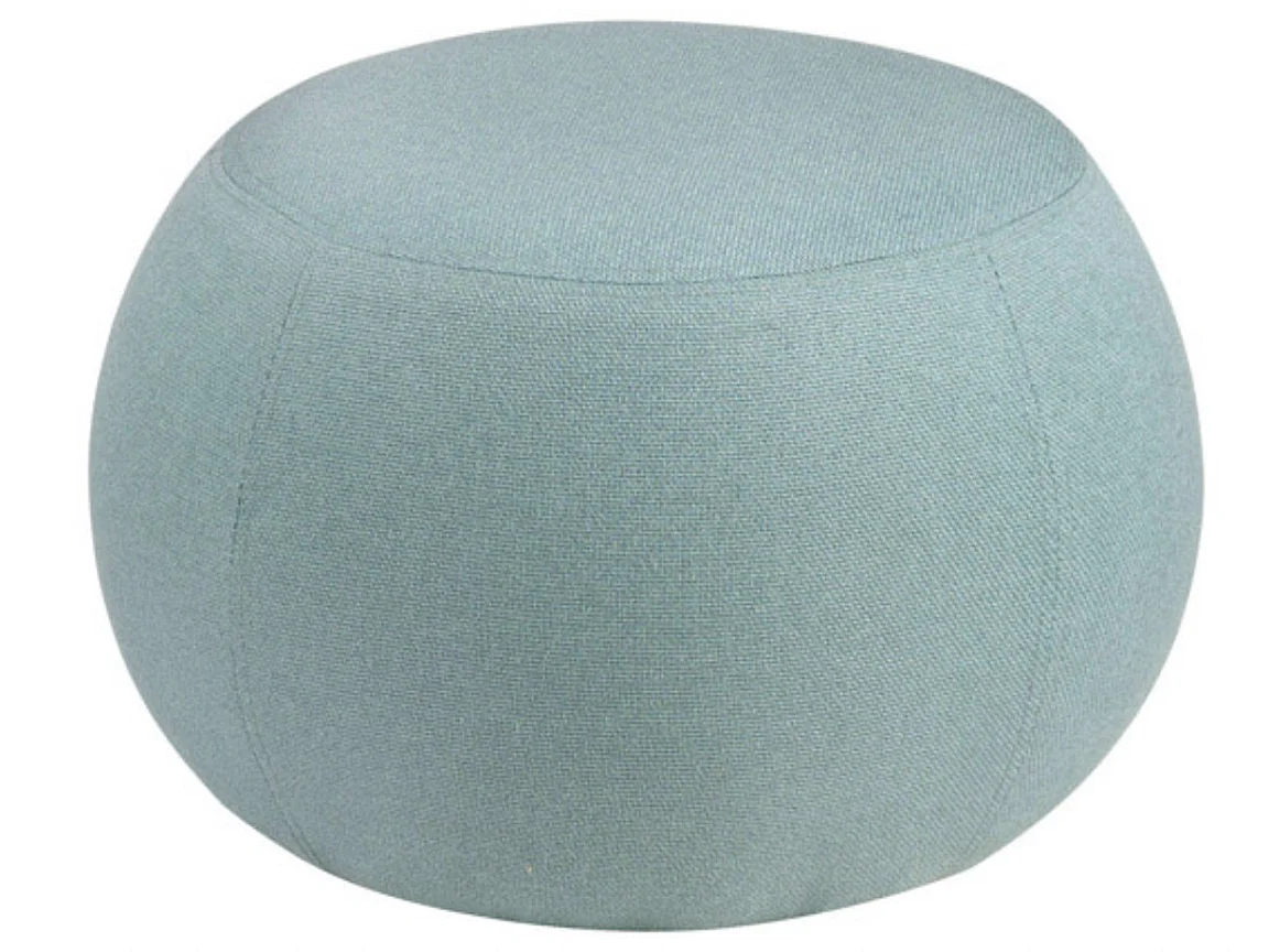 Pouf rond en tissu Parko-Couleur Beige clair