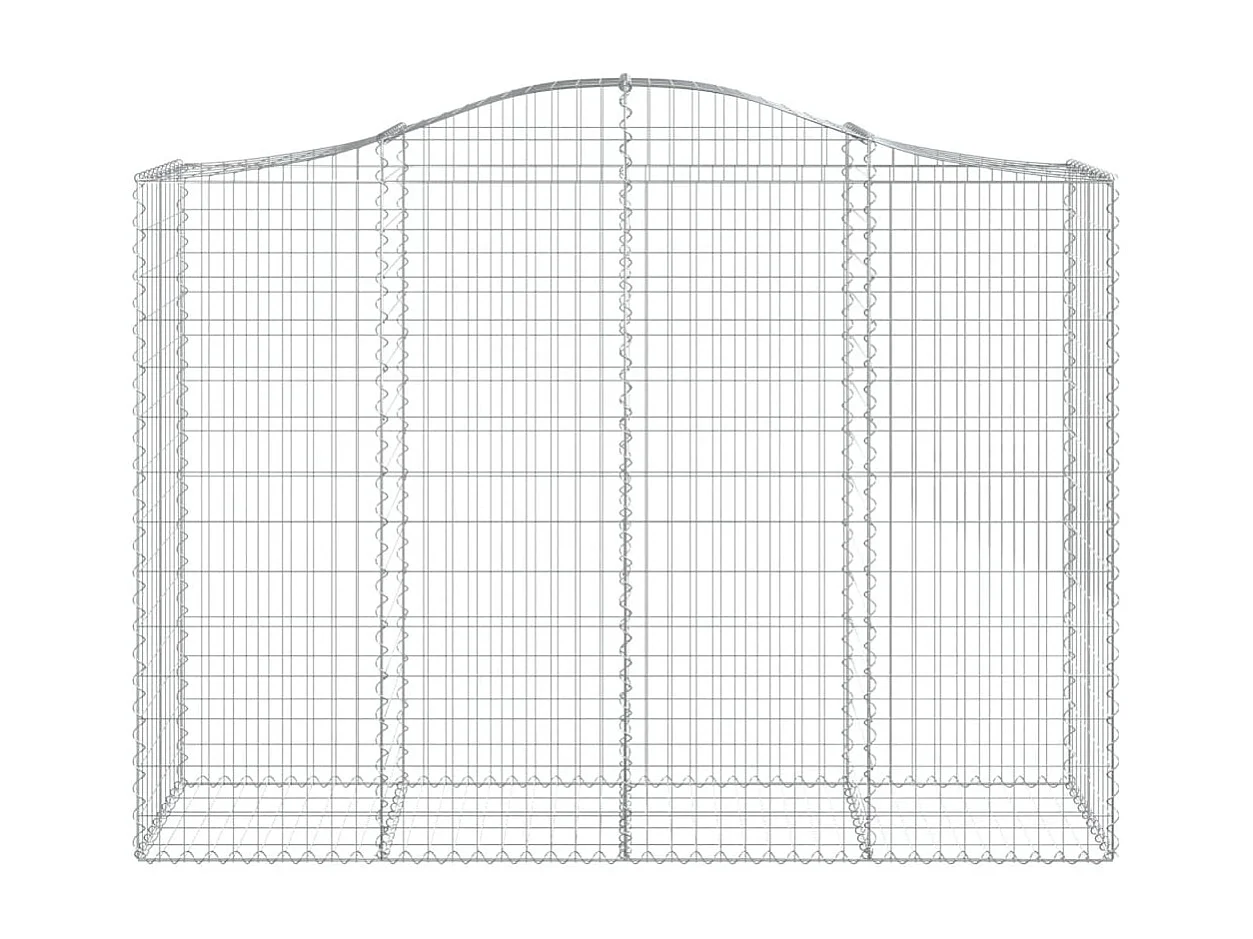 Paniers à gabions arqués 4 pcs 200x50x140-160 Fer galvanisé