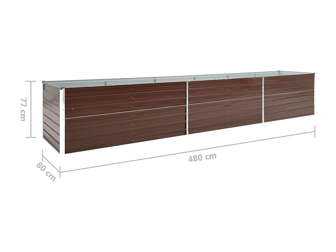Jardinière Acier galvanisé 480x80x77 Marron