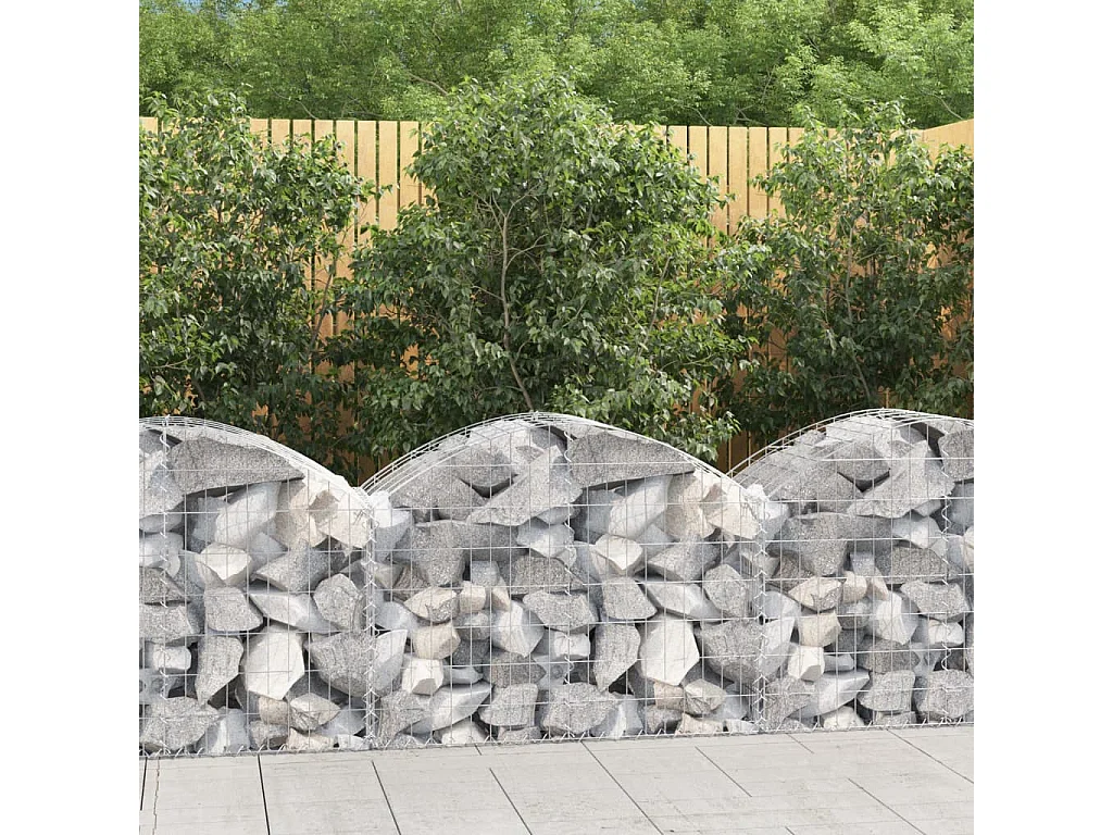 Panier de gabions arqué 100x50x60-80 Fer galvanisé