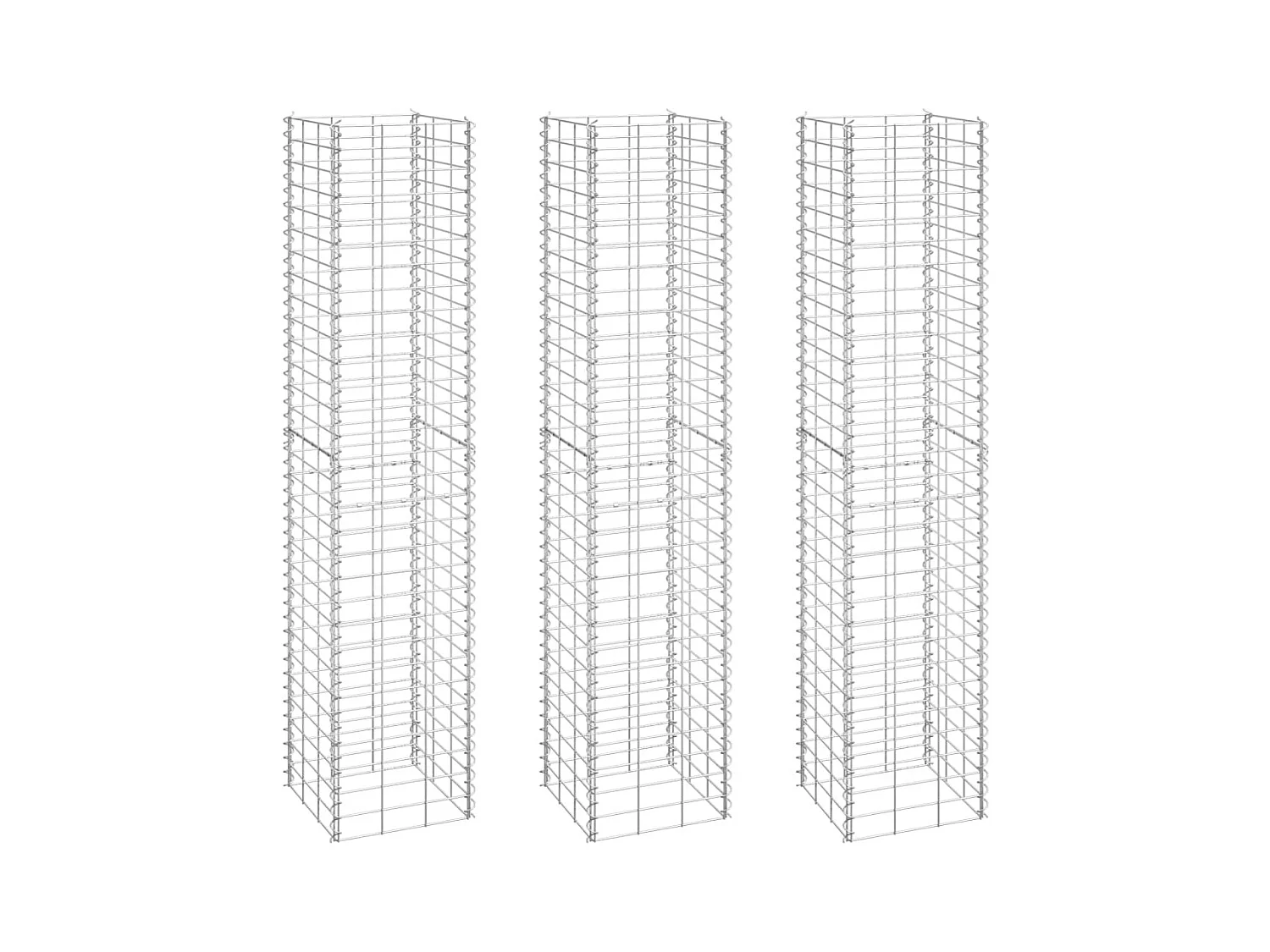 Jardinières en gabions 3 pcs 30x30x150 Fer