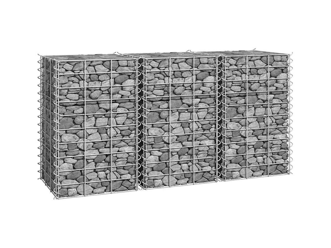 Jardinières en gabions 3 pcs 30x30x50 Fer