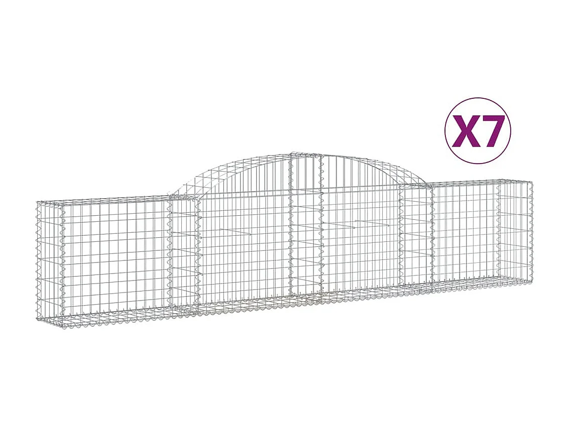 Paniers à gabions arqués 7 pcs 300x30x60-80 Fer galvanisé